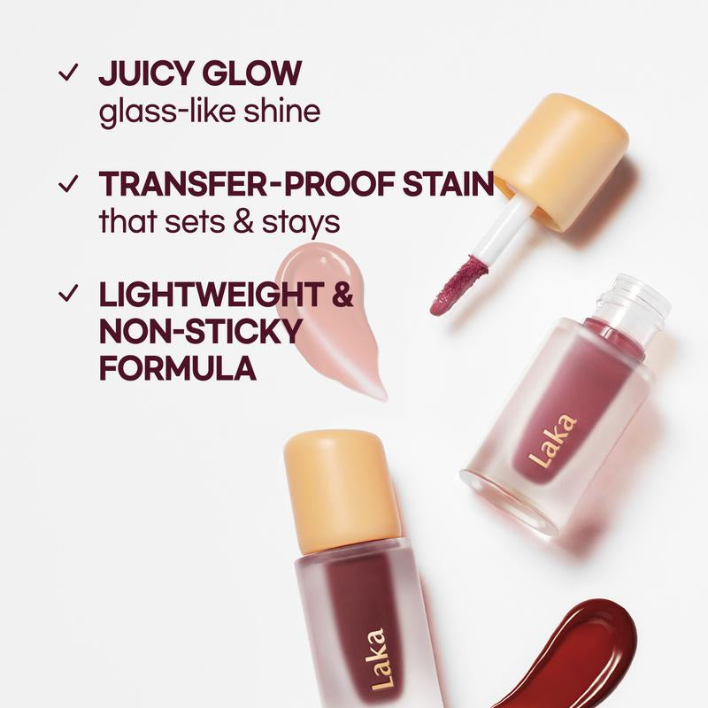 [Laka] Mini Fruity Glam Tint — Glossy Lip Tint with a Lightweight, Non-Sticky Feel That Leaves a Transfer-Proof Stain